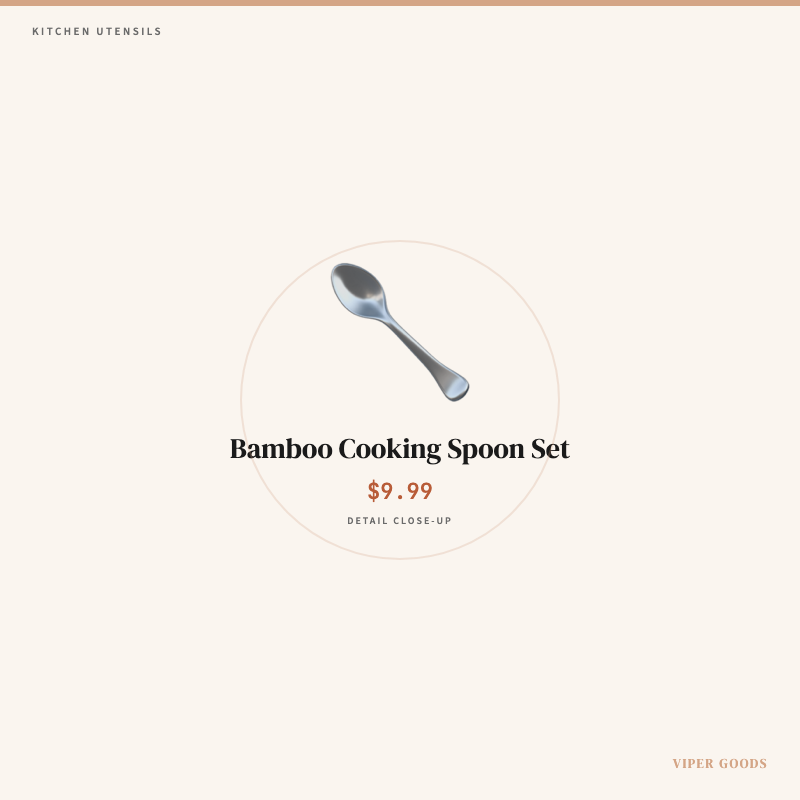 Bamboo Cooking Spoon Set — Detail
