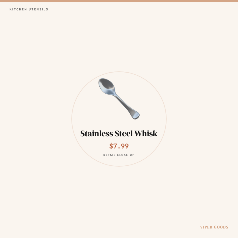 Stainless Steel Whisk — Detail
