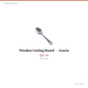 Wooden Cutting Board — Acacia — Front