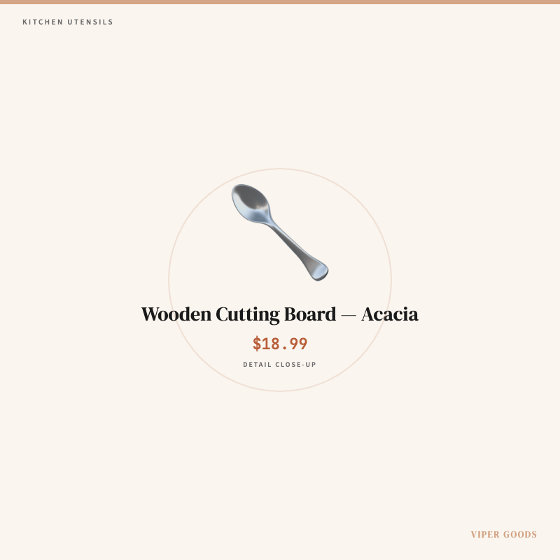 Wooden Cutting Board — Acacia — Detail