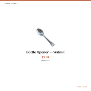 Bottle Opener — Walnut — Front