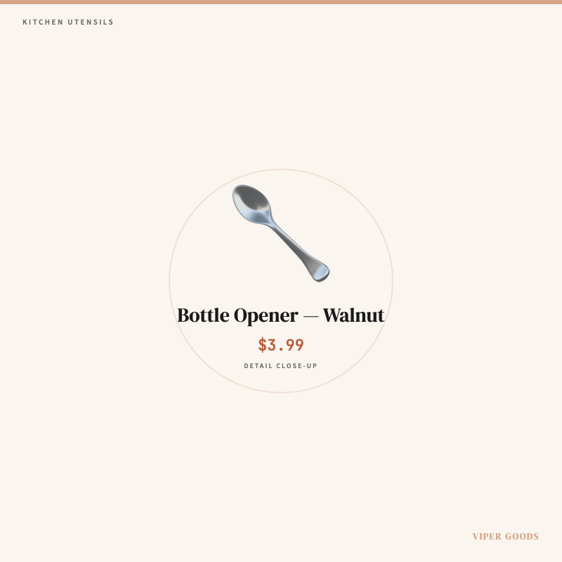 Bottle Opener — Walnut — Detail