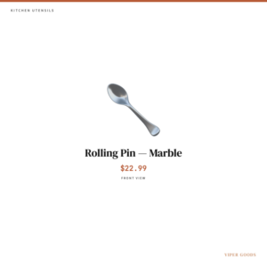 Rolling Pin — Marble — Front