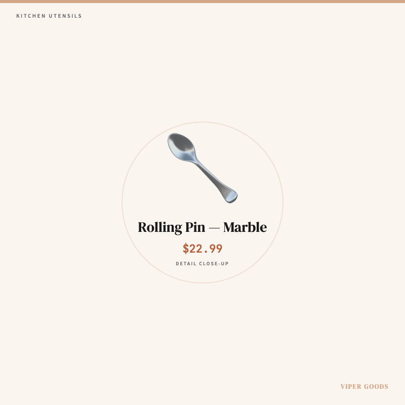 Rolling Pin — Marble — Detail