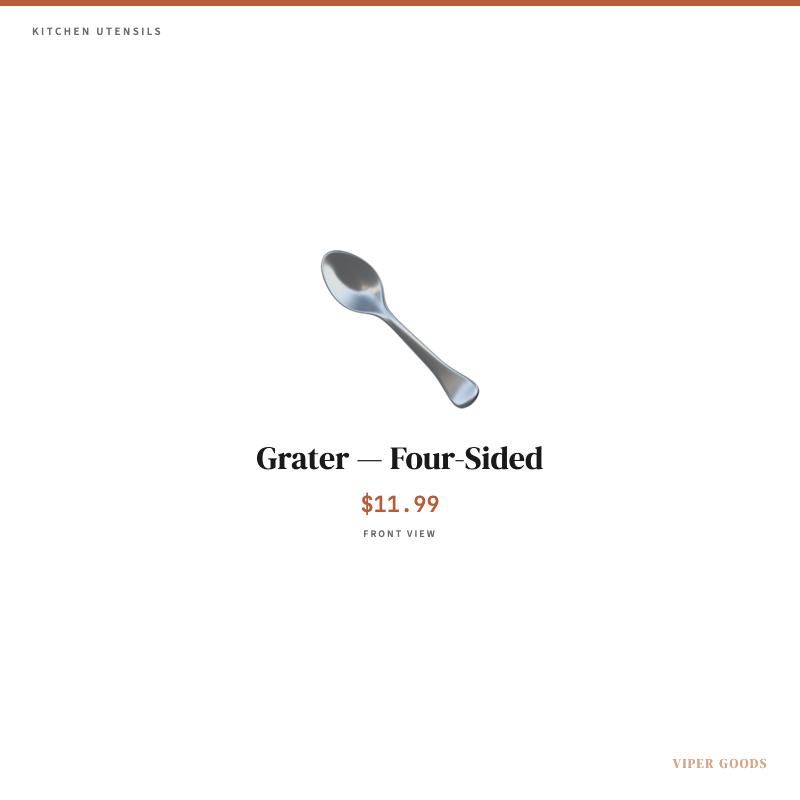 Grater — Four-Sided — Front