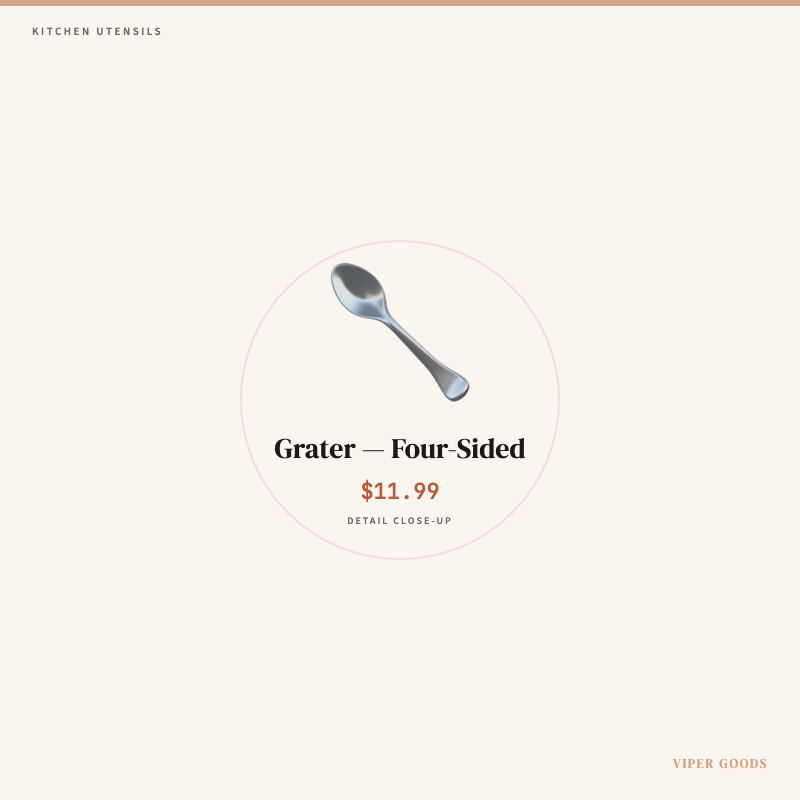 Grater — Four-Sided — Detail