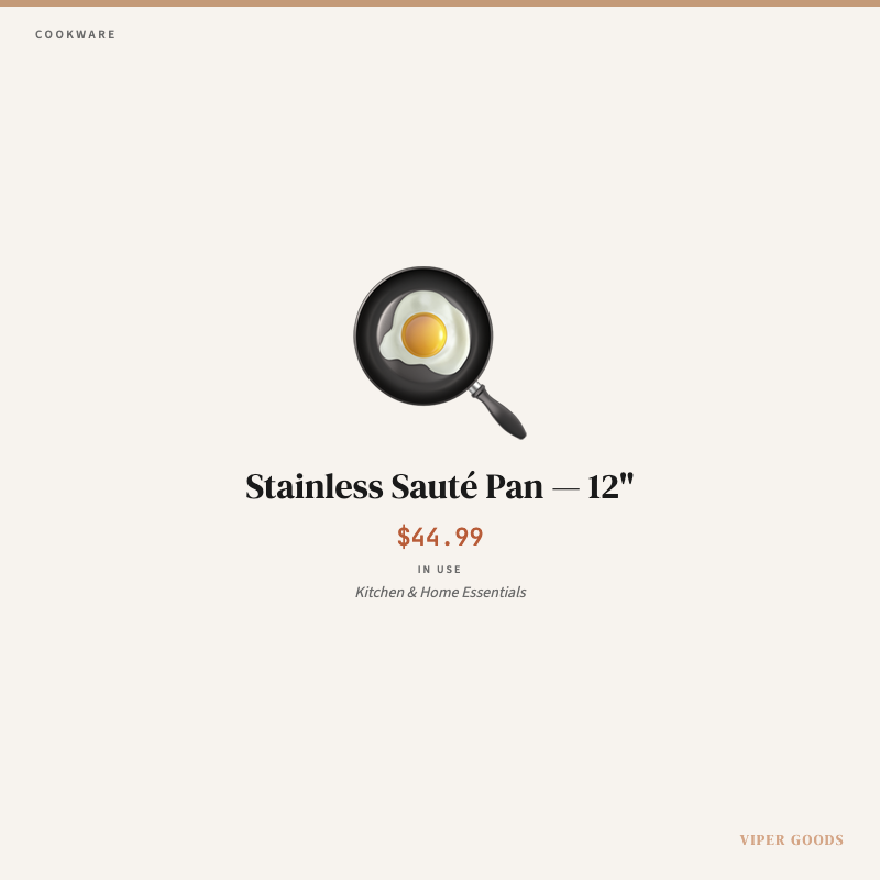 Stainless Sauté Pan — 12" — Lifestyle