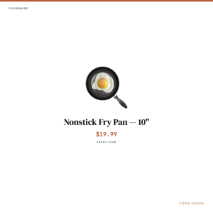 Nonstick Fry Pan — 10" — Front