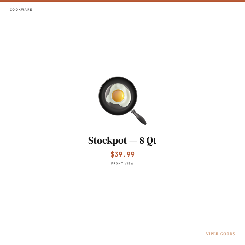 Stockpot — 8 Qt — Front