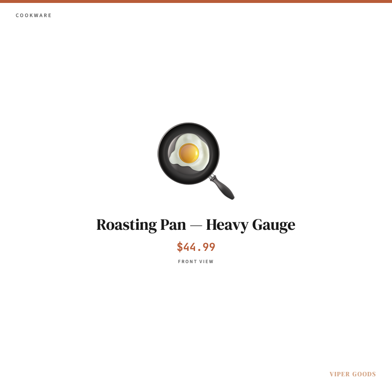 Roasting Pan — Heavy Gauge — Front
