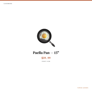 Paella Pan — 15" — Front