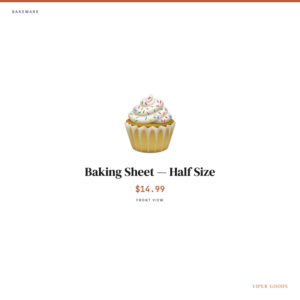 Baking Sheet — Half Size — Front