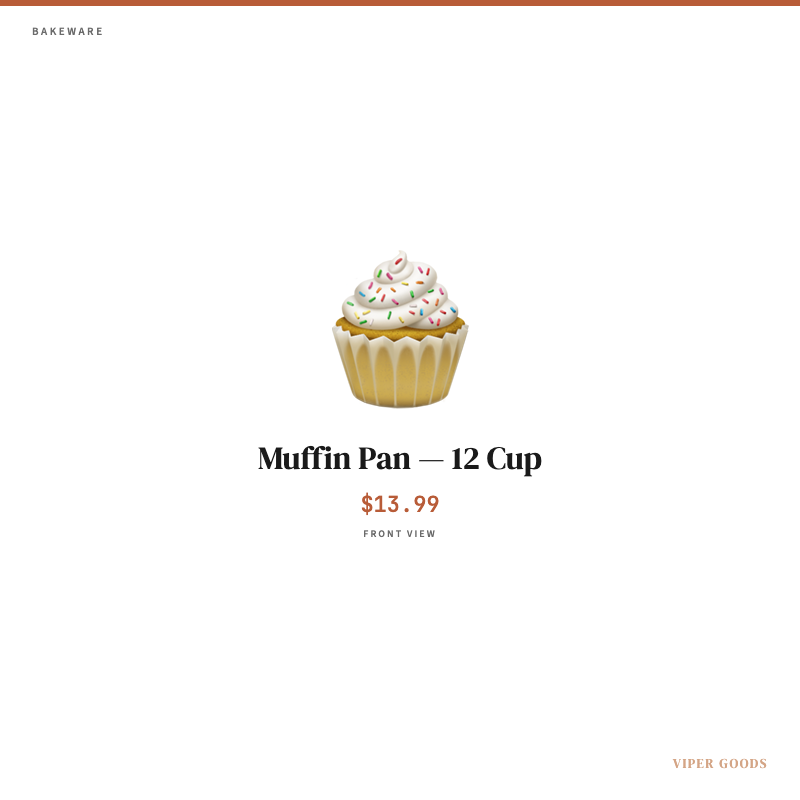 Muffin Pan — 12 Cup — Front