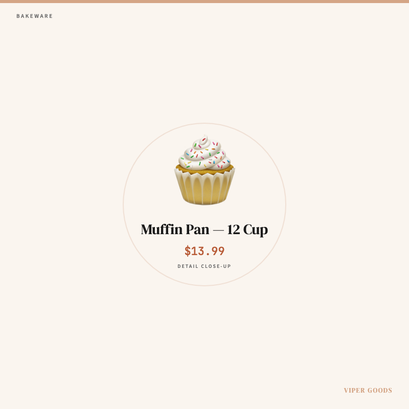 Muffin Pan — 12 Cup — Detail