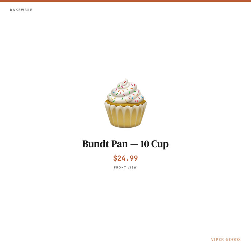 Bundt Pan — 10 Cup — Front