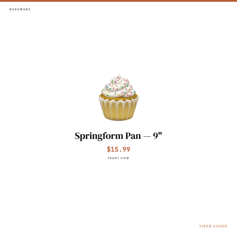Springform Pan — 9" — Front