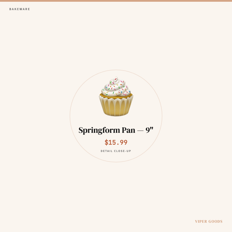 Springform Pan — 9" — Detail