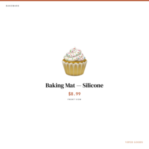 Baking Mat — Silicone — Front