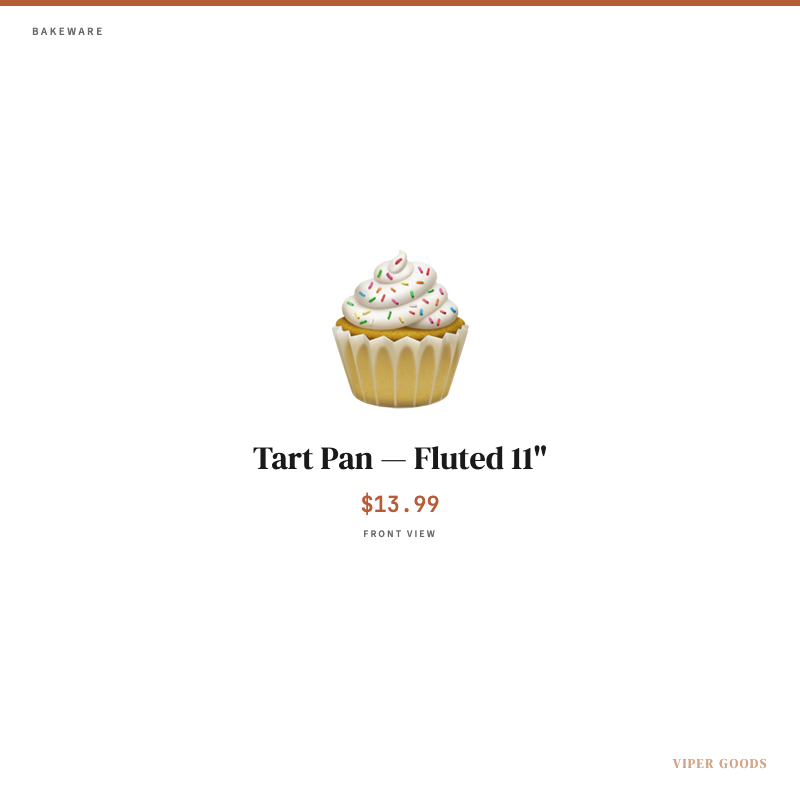 Tart Pan — Fluted 11" — Front