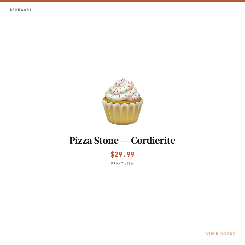 Pizza Stone — Cordierite — Front