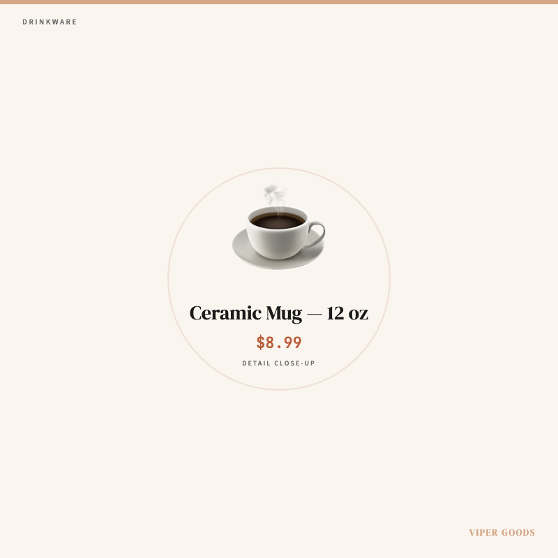 Ceramic Mug — 12 oz — Detail