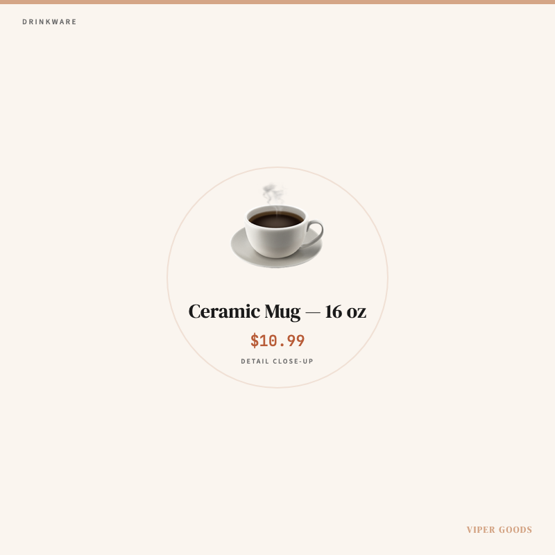 Ceramic Mug — 16 oz — Detail