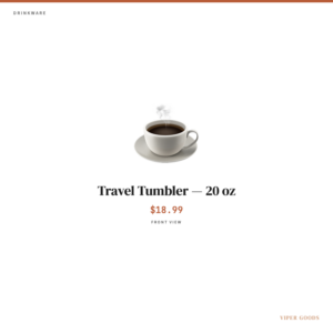 Travel Tumbler — 20 oz — Front