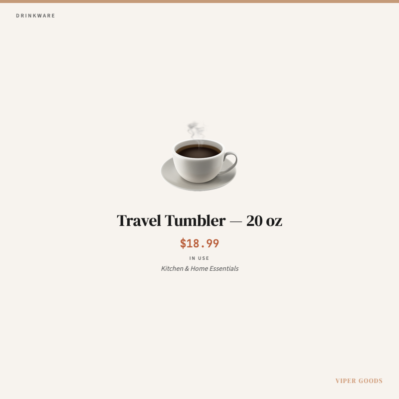 Travel Tumbler — 20 oz — Lifestyle