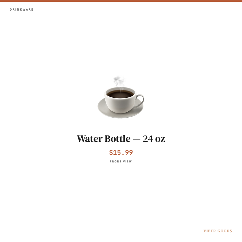 Water Bottle — 24 oz — Front