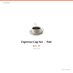 Espresso Cup Set — Pair — Front
