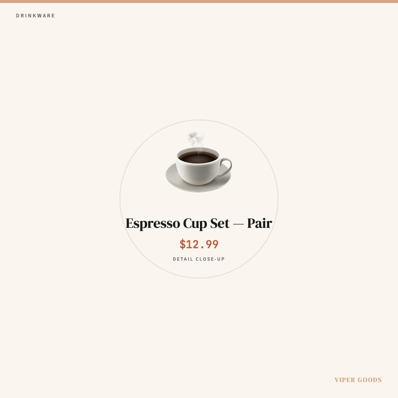 Espresso Cup Set — Pair — Detail