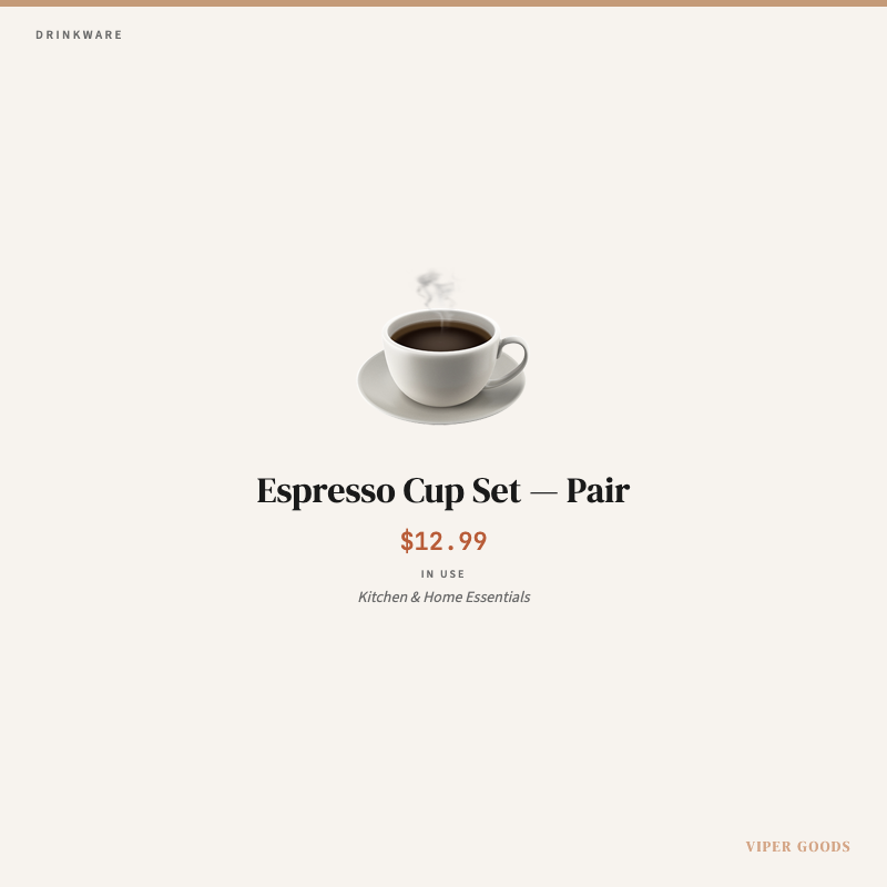 Espresso Cup Set — Pair — Lifestyle