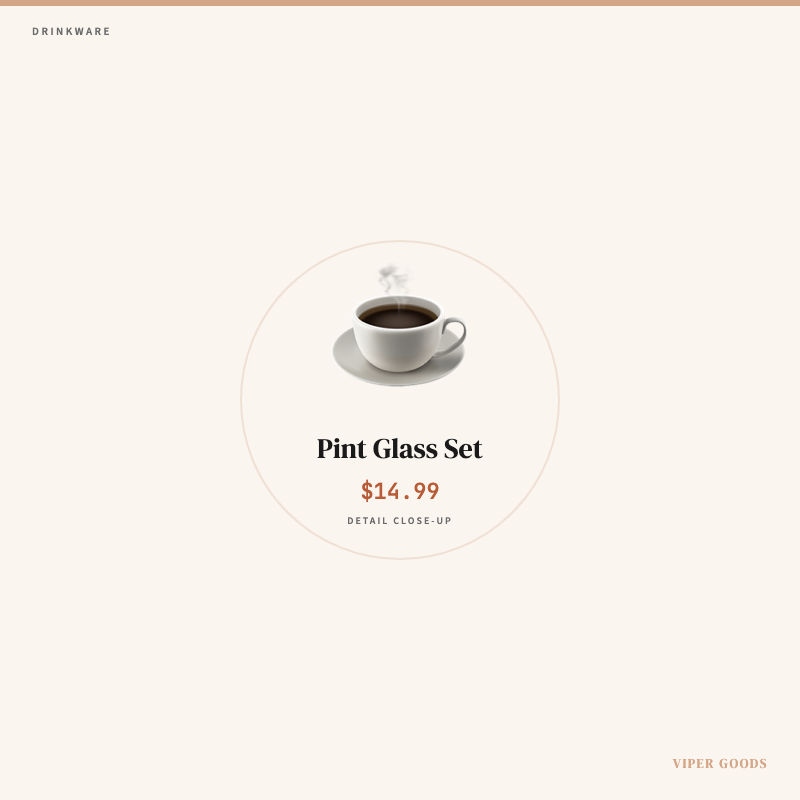 Pint Glass Set — Detail