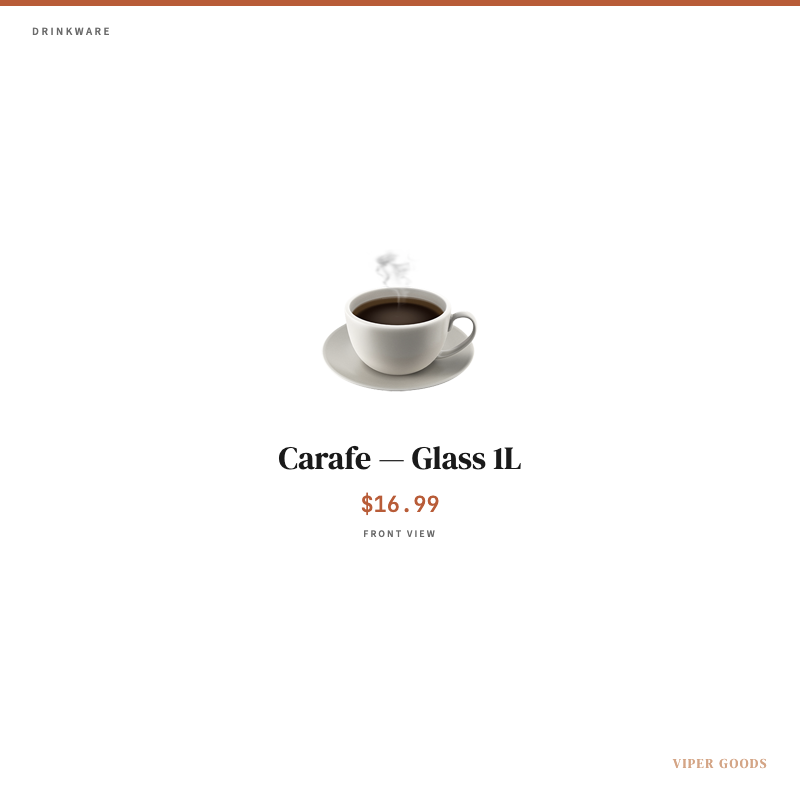 Carafe — Glass 1L — Front