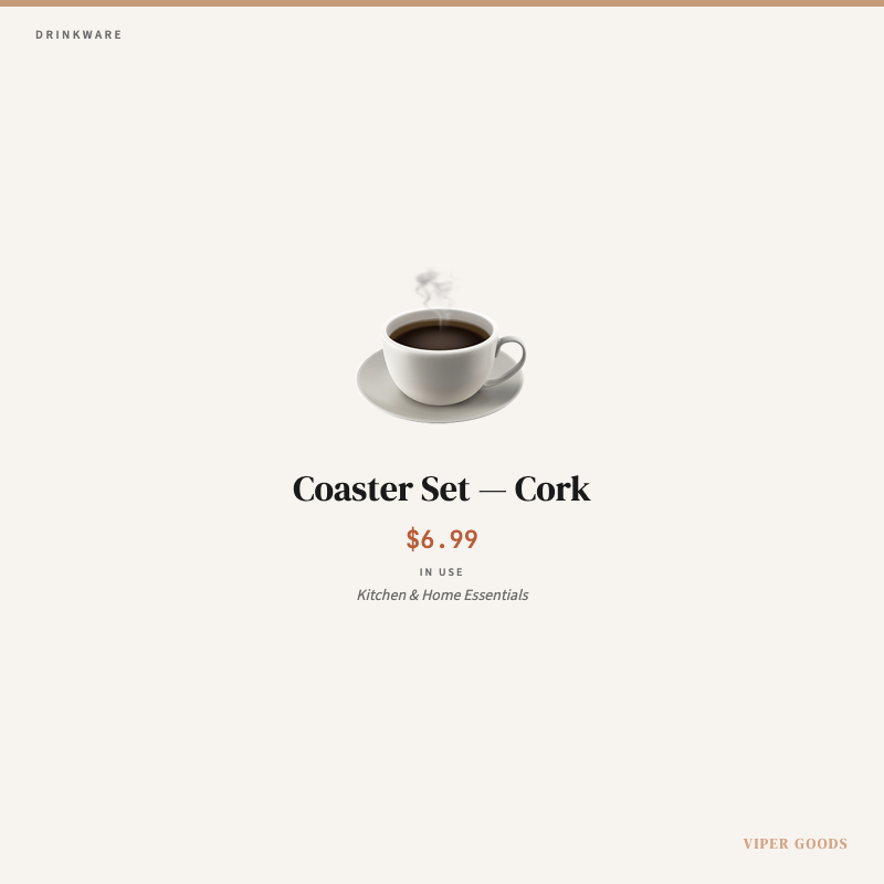 Coaster Set — Cork — Lifestyle