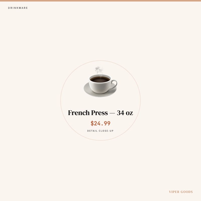 French Press — 34 oz — Detail