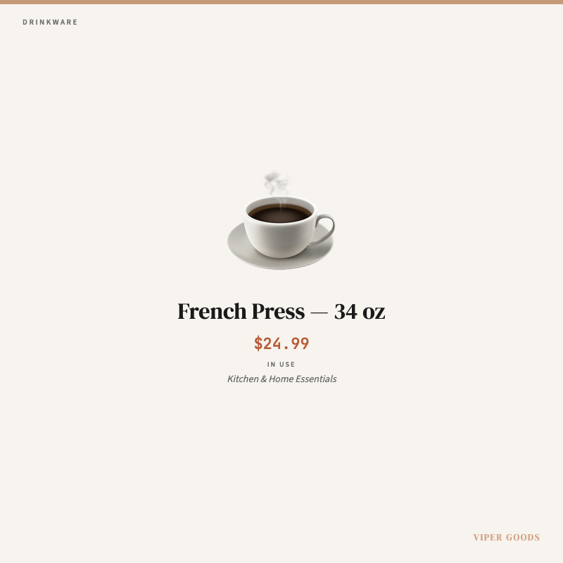 French Press — 34 oz — Lifestyle