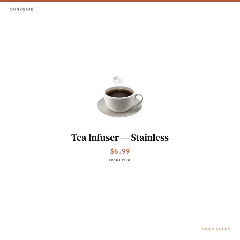 Tea Infuser — Stainless — Front