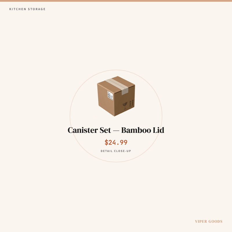 Canister Set — Bamboo Lid — Detail