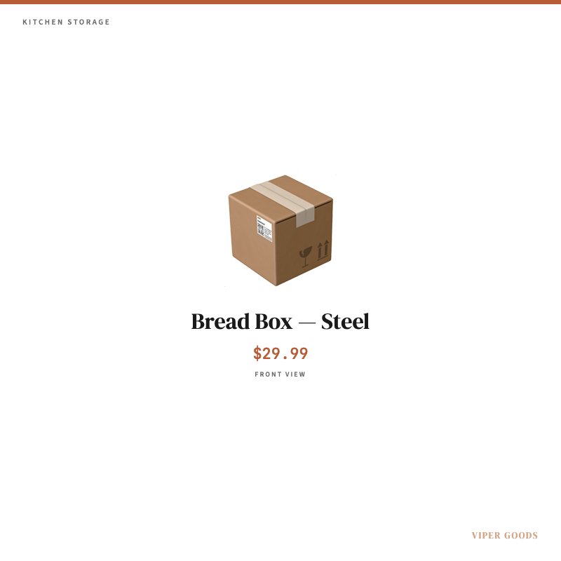 Bread Box — Steel — Front