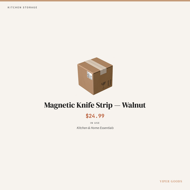 Magnetic Knife Strip — Walnut — Lifestyle