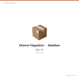 Drawer Organizer — Bamboo — Front