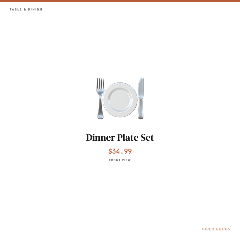 Dinner Plate Set — Front