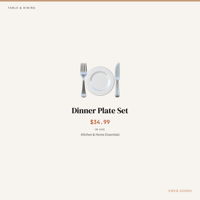 Dinner Plate Set — Lifestyle