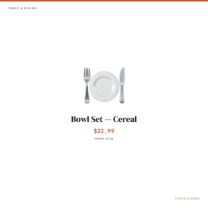 Bowl Set — Cereal — Front