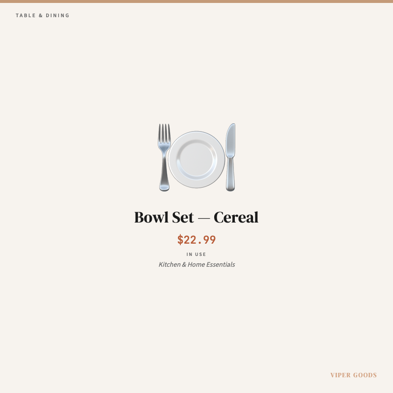 Bowl Set — Cereal — Lifestyle