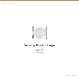 Serving Bowl — Large — Front