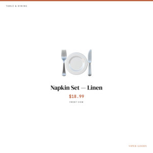 Napkin Set — Linen — Front