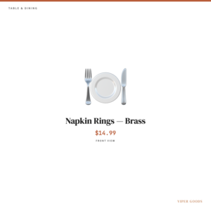 Napkin Rings — Brass — Front