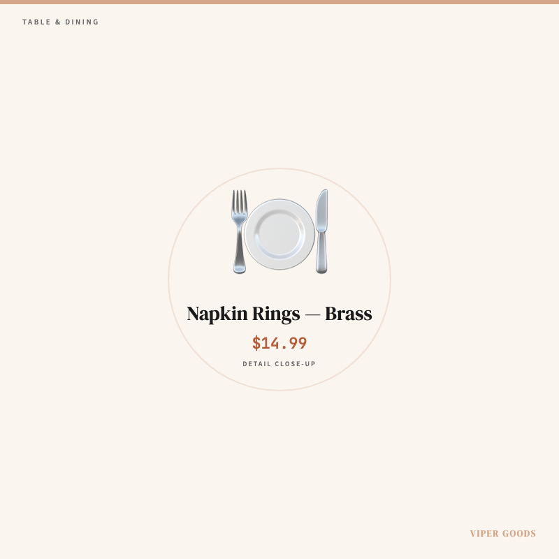 Napkin Rings — Brass — Detail